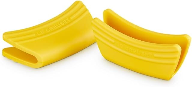 Le Creuset Osłona Uchwytu, Zestaw 2 Sztuk, Silikon, Możliwość Dopasowania, Odporność na Temperaturę do 250°C, Nectar, 42813006720000