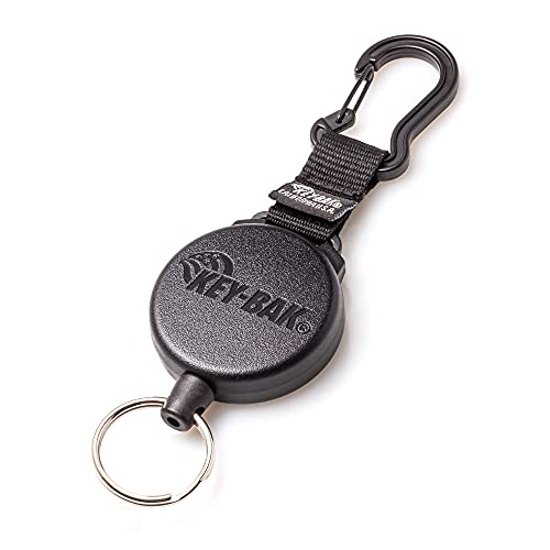 KEY-BAK SECURIT HD Retractable Keychain, 24" Stainless Steel Chain, 8 oz. Retraction, Durable Polycarbonate Case, Zinc Alloy Carabiner, Split Ring, Black by KEY-BAK - Used condition - US$7.77