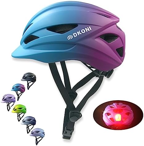 Bike Helmet Adult Urban:Bicycle Helmet for Men Women with USB Charge Detachable Taillight Helmets for Commuter Cycling Scooters