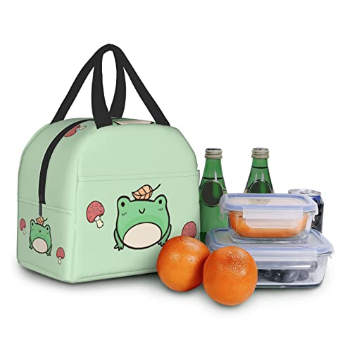 Insulated Lunch Bag Reusable Lunch Box, Cooler Lunch Tote Bag For Women Men School Picnic Office Work, Cute Mushroom And Frog Gift #TOP7