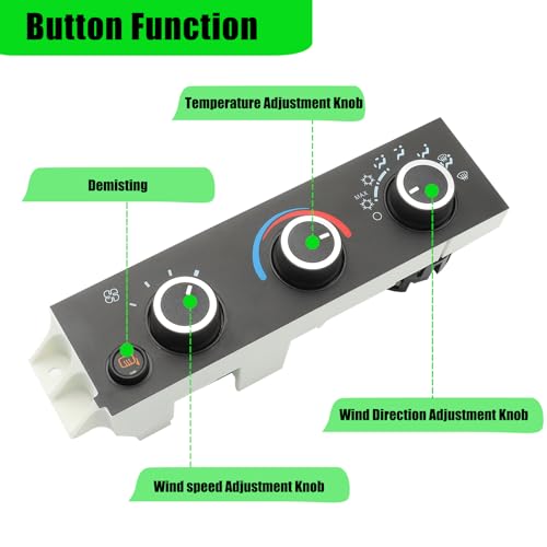 KUTTOLE 599-294 HVAC Heater Climate Control Module for Chevrolet Express 1500 2500 3500 Pasajeros G30, GMC Savana 1500 2500 3500 A/C Heater Climate Control Panel Switch w/Rear Window Defogger Switch