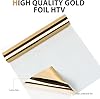 HTVRONT Metallic Gold HTV Vinyl Roll - 12" x 8ft Gold Heat Transfer Vinyl for T Shirts, Iron on Vinyl for All Cutting Machine - Easy to Use for Heat Transfer Project #2