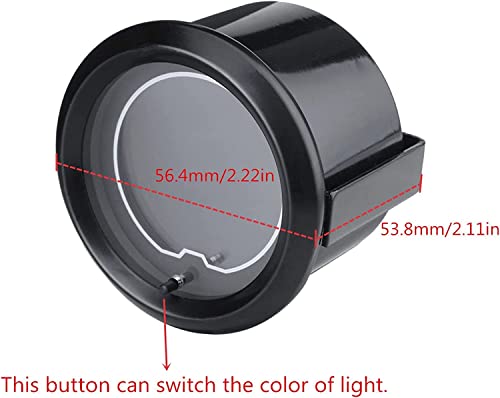 Levanlight Black 7 Color Led Display 100 Psi Oil Pressure Gauge Kit For Car Truck| Includes Pressure Sensor | 7 Adjustable Color Led | Dual Digital Analog Output|2-1/16" 52Mm #TOP4
