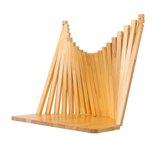 YSLRSM Folding Desk Wall Mounted, Folding Table Wall Mount, Modern Style Wall Mounted Floating Desk Wood Color 24 * 32 inch