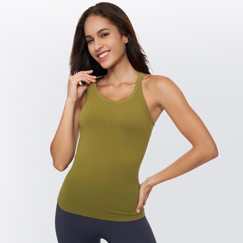 Image of sphinx cat Yoga Racerback Tank Top for Women with Built in Bra,Women's Padded Sports Bra Fitness Workout Running Shirts