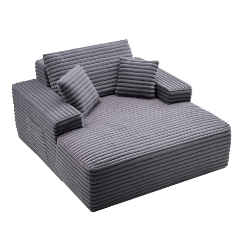 VEVOR Chaise longue 1240 mm de large, chaise longue d'intérieur surdimensionnée sans os, fauteuil de lecture moderne rembourré avec coussins et accoudoirs,...
