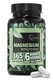 Vihado Magnesium Bisglycinat 365 XXL-Vorrat, 200 mg elementares Magnesium pro Tagesdosis, hochdosiert, 365 vegane Kapseln