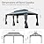Domi 12x18FT Outdoor Gazebo, Hardtop Gazebo with Galvanized Steel Double Roof, Metal Gazebos with Drainage System Patio Pergola for Patio Deck Backyard,Curtain and Netting,Gray