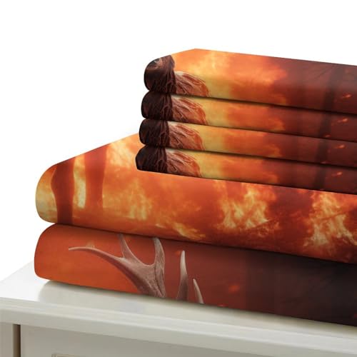 Housse de couette cerf fermeture éclair parure King
