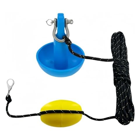 XIALUO Marine Mushroom Anchor Kit 8 lb Blue PE Coated Kayak Anchor Accessories with 30 ft Rope for Fishing Kayaks, Canoe, Jet Ski, SUP Paddle Board and Small Boats Cover