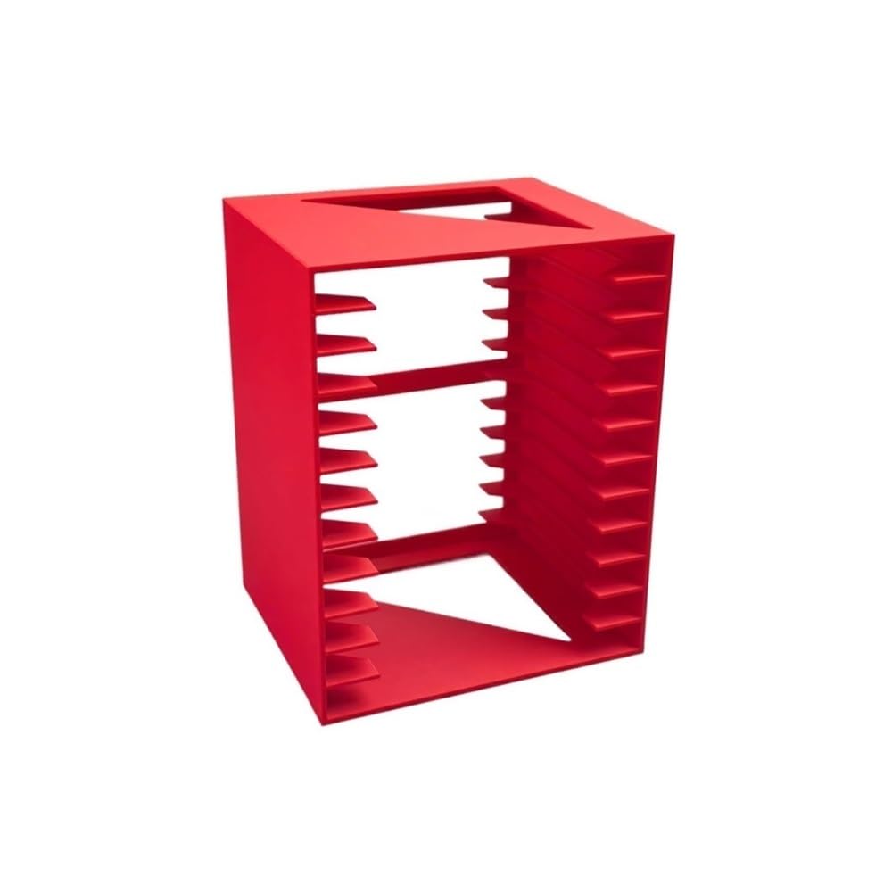 RYUQW3RE Cd Storage Rack Home Minimalist CD Record Rack PP Desktop Album Storage Shelf(Red)