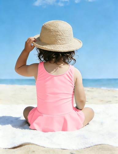 Image of oklady Toddler Swimsuit Girls One Piece Ruffled Girls Bathing Suit Bow Strap Swimwear Size 12M-4T
