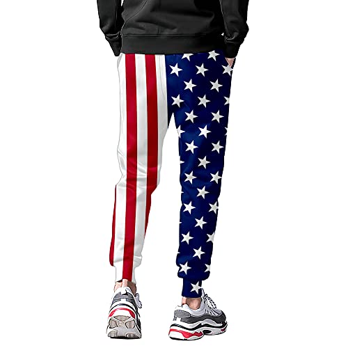 Wxueh American Flag Pattern Mens Jogger Sweatpants Funny Casual Joggers Pants Track Pants For Men Sports Athletic #TOP2