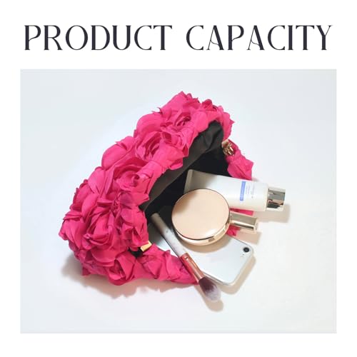 Image of 3D Flower Evening Bag for Women Elegant Floral Bridal Handbags Rose Clutch Purse for Wedding, Prom, Cocktail Party,Date Night