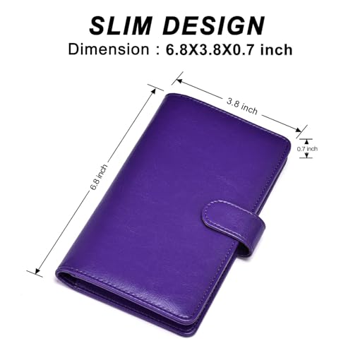 Image of Black Checkbook Covers- Leather RFID Check Registers for Personal Checkbook,Women&Men Wallets with Checkbook Holder Case (Black), Purple, One Size, Classic