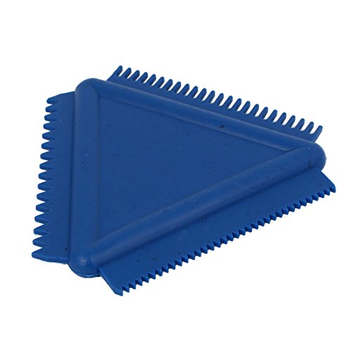 uxcell MS14 8.5cmx8cm Wall Art Rubber Wood Graining Tool Triangular Scraper Blue