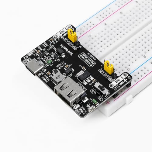 Image of SunFounder BreadVolt Breadboard Power Supply Module Built-in Rechargeble Battery Compatible with Arduino, Raspberry Pi, Pico W, ESP32, 5V /1.5A, 3.3V /1A, USB Output (Breadboard NOT Included)