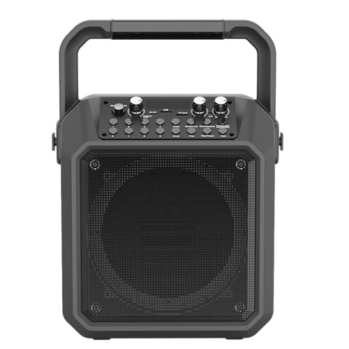 Portable Karaoke Machine with Dual Wireless Microphones, Portable 5.0 Speaker,