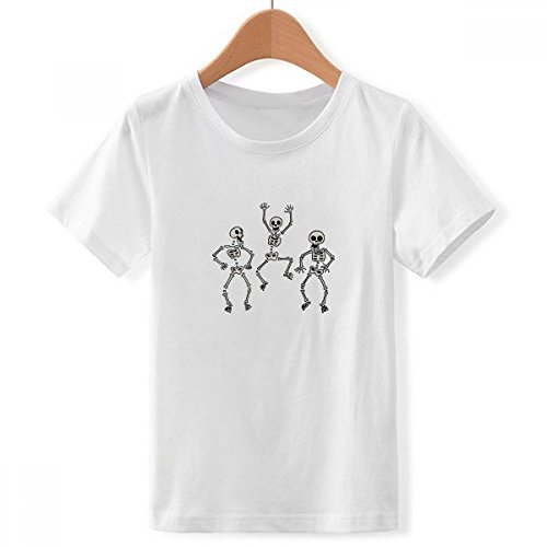 T-shirt Halloween squelettes blanc X-grand pour garçon ado look fête automne