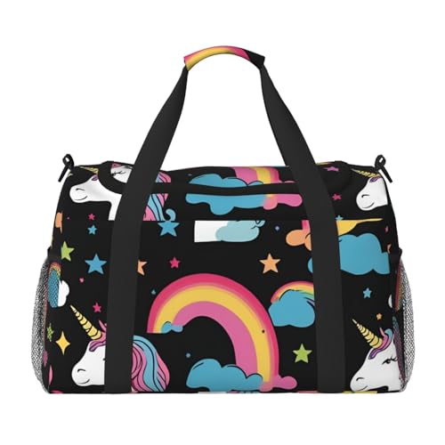 unicorn accessories Print Foldable Carry On Tote Large Capacity Hand Carry Bag for Airplane Weekend Getaways