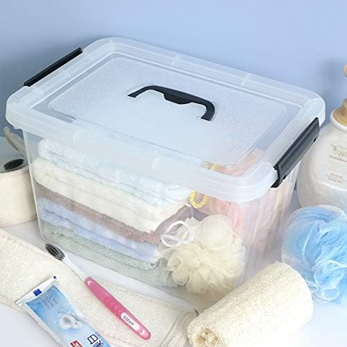 Yarebest Plastic Clear Storage Boxes, Storage Boxes Set of 6