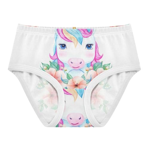 Cute Unicorn White Toddler Girls Underwear 2t Cotton Little Girl Panties Cartoon Briefs Undies Kids