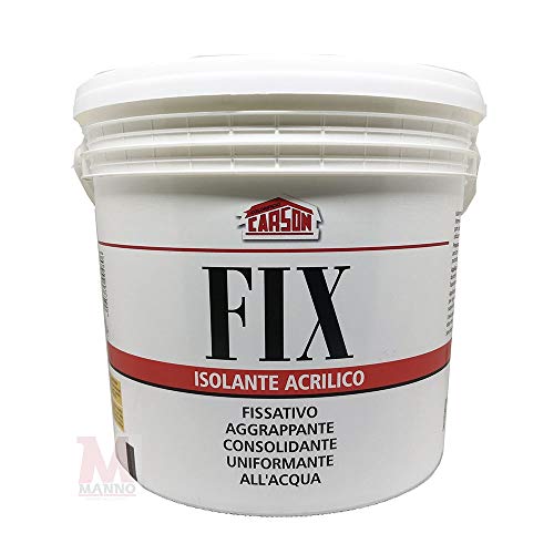 Colorificio Carson Fix Fissativo Acrilico Isolante Aggrappante Condolidante Uniformante All'Acqua Per Muri Interni Ed Esterni (5 LT)