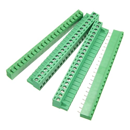 Image of sourcing map 2 Pcs 22 Pin 5.08mm Pitch PCB Mount Screw Terminal Block Connector Plug Socket Panel Mount Pluggable Type Connector 300V 20A for 24-12AWG Cable