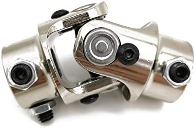Ensun 3/4"-30 Spline x 3/4" DD Nickel Plating | Single | Steering Shaft Universal U Joint | Maximum Working Angle: 35° Degree | Total Length: 83mm (3-1/4")