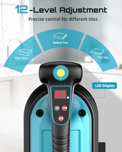 Image of TTile Vibration Tool with 285mm Electric Suction & Release, 2 x 2000mAh | 28000 r /min, 12 Speeds, 550 lb Holding Power, Fits 12 x 12 to 118 x 118 in Tiles, For Floor, Wall, Ceramic, Porcelain
