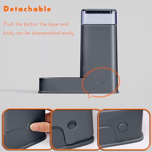 Cat Food Dispenser and Cat Water Dispenser Set with Stainless Steel Bowls Gravity Dog Feeder for Small Medium Big Cat Dog Pet Puppy Kitten, 1 Gallon x 2 - Image 6