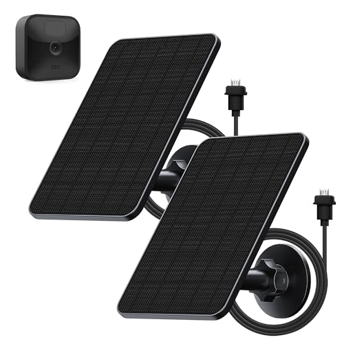 2 Pack Solarpanel für Blink Kamera Outdoor 4W Solarmodul Compatibel mit Blink Outdoor Camera 2K 4(4th Gen) 3rd Gen XT2/XT Kamera&SimpliSafe Kamera(Nicht enthalten) IP65 mit Gummistecker