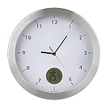 [ Estilo Moderno ] Relojes de Pared Originales con Carcasa de Aluminio Cepillado de primera Calidad. Proporciona un Estilo Simple y Elegante y queda genial en la pared de tu hogar, aula, patio, comedor, cocina u oficina