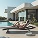 Nestl Chaise Lounge Chair Outdoor Set of 2, Wicker Patio Lounge Chair, Outdoor Lounge Chair with Reclining Backrest