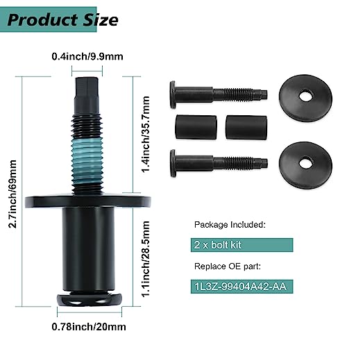 BASIKER New Tailgate Striker Latch Lock Bolt Screw Set for 1L3Z-99404A42-AA, 1997-2016 Ford F150 F250 F350 F450 F550 Super Duty Explorer Sport Trac, Rear Door Screw