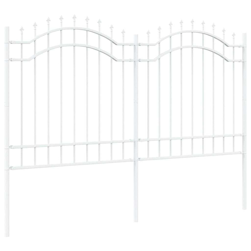 Garden Fence Woerden White 240 x 165 cm Powder-Coated Steel Rust Proof Decorative Outdoor Boundary for Flower Beds Vegetable Patches Modern Minimalist Design