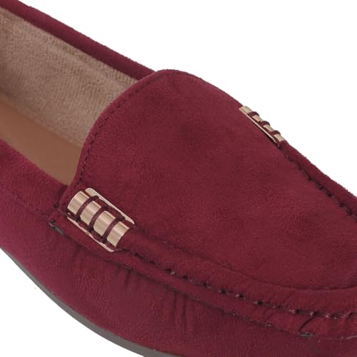 Image of CatBird Women's Suede Finish Loafers | Slip-On Flat Shoes with Minimal Metal Detail | Soft Cushioned Footbed and Flexible Grip Sole | Ideal for Office, Everyday Wear, Travel and Casual Outings