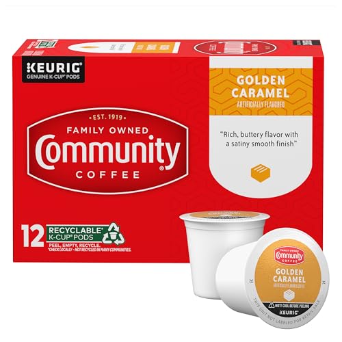 Community Coffee Caramel Cookie Butter Flavored 12 Count, Medium Roast, Keurig K-Cup Coffee Pods, 12 Count (Pack of 1)