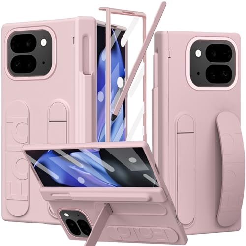 Étui Google Pixel 10 Pro Fold rose avec porte-stylet et béquille