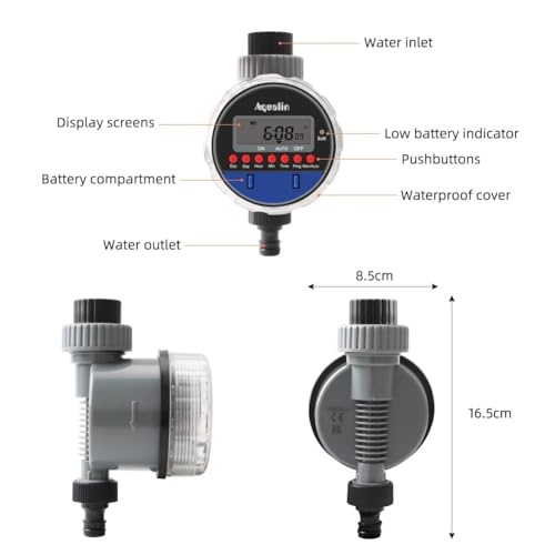 Temporizador Sistema De Irrigação Timer Digital com Aspersor Fluxo Programável Automático Para Jardi