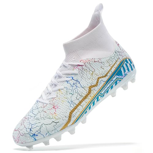 XGHRIAN Soccer Cleats Mens Youth Turf Soccer Shoes High Tops Football Cleats Professional Athletic...