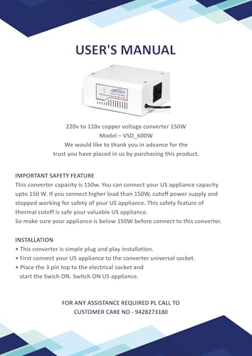 Image of Axvolt 220V /240V to 110V /120V Step Down Voltage Converter Transformer - 150W Travel-Friendly for US & Japan Appliances in India | Compact Copper Transformer | White
