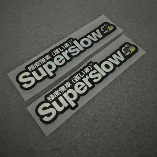 Image of Car Styling Sticker for Japanese Superslow Snail Creative Words Auto Oil Tank Window Body Vinyl Computer Case Motocross Decals (F 13x3cm Black Laser 2PCS)