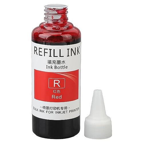 Recharge d'Encre de Tampon, Encre Dateur d'œufs à Haute Adhérence, Séchage Rapide, Applicateur de Pointe de 100 Ml, Grand Teint pour la Famille (Rouge)