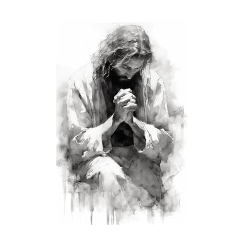 Affiche de Jésus priant déco murale chambre ado et salon style abstrait 60x90cm