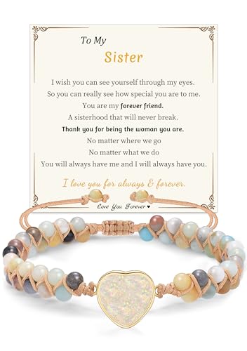Image of Gifts for Daughter Granddaughter, To My Mom Grandma Wife Girlfriend Sister Jasper Heart Bracelets Birthday Graduation Anniversary Christmas Stocking Stuffers Valentines Mothers Day Jewelry