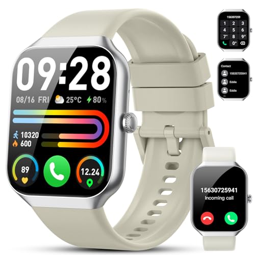Smart Watch for Men Women Answer/Make Calls, 1.96 Fitness Watch, Fitness Tracker with Heart Rate Sleep Monitor, Step Counter, 110+ Sports Activity Trackers, IP68 Waterproof Smartwatch for Android iOS
