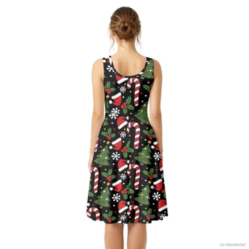 Image of Renewold Women's Sleeveless Tank Dress with Pockets, Casual Scoop Neck A-Line Sundress for Summer, Travel and Vacation