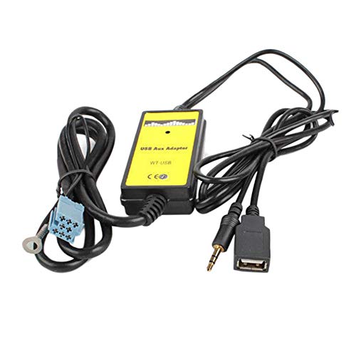 Emily USB Interface AMI MMI Jack AUX MP3 Cable Adapter For Audi 8P USB+3.5mm Yellow