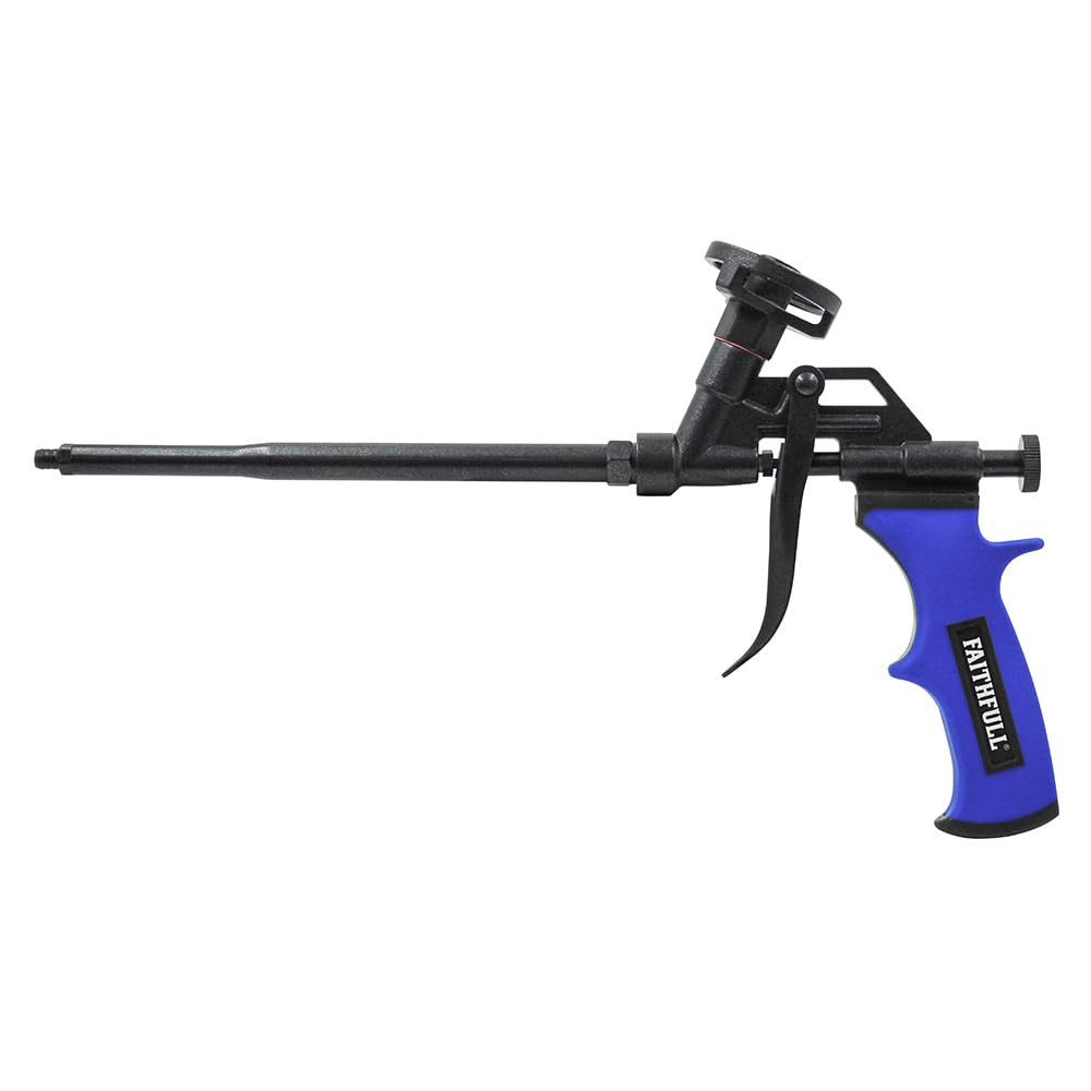 Faithfull Pistolet à mousse antiadhésif, très résistant, corps anti-adhésif entièrement revêtu, corps et aiguille en acier inoxydable, applicateur de pulvérisation de mastic